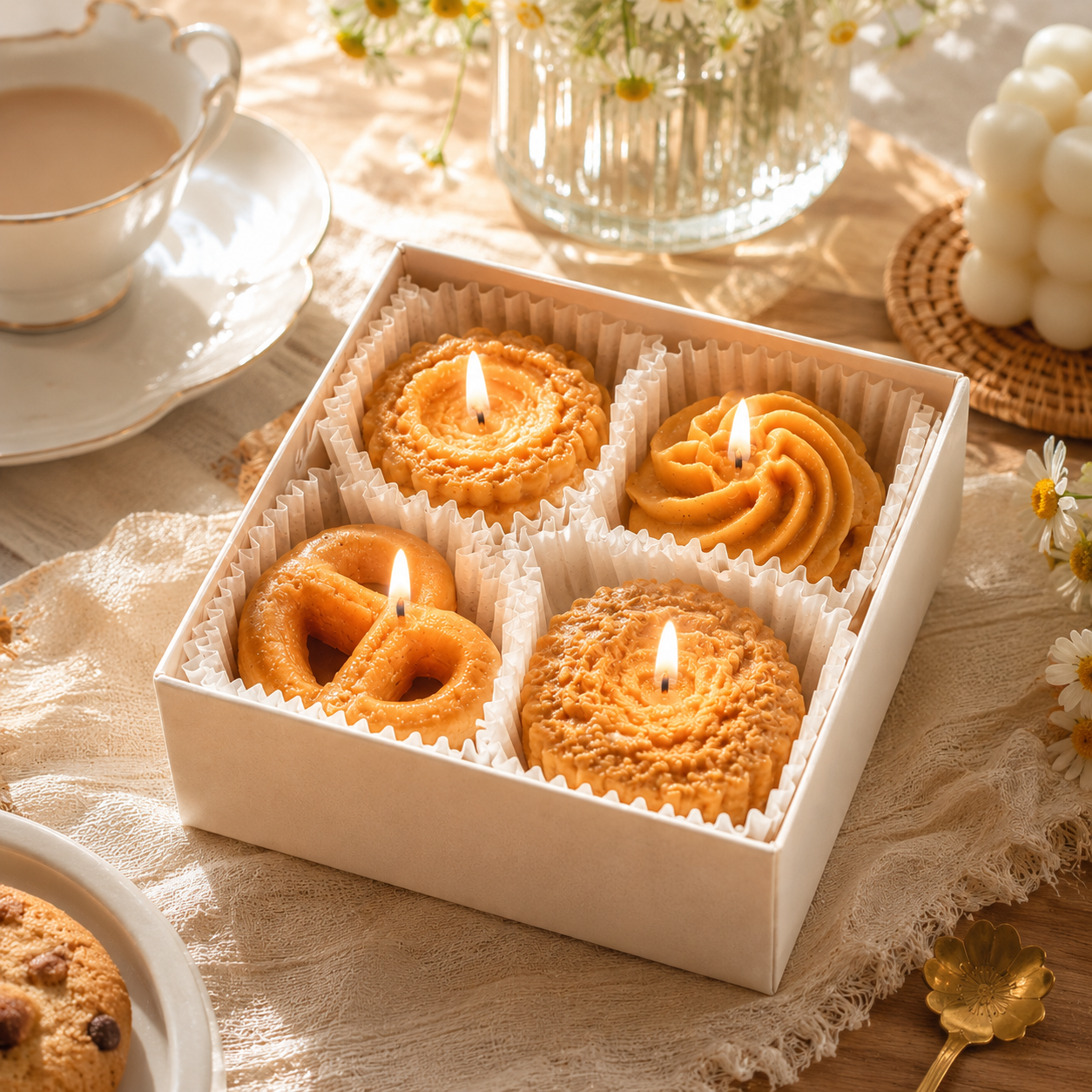 Coffee & Cream Cookie Scented Candle Gift Set