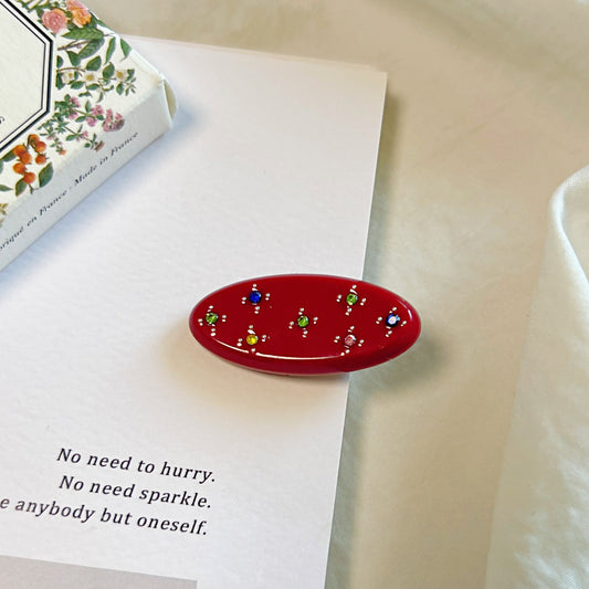 Crystal Bloom Oval Hair Clip Set (6pcs)