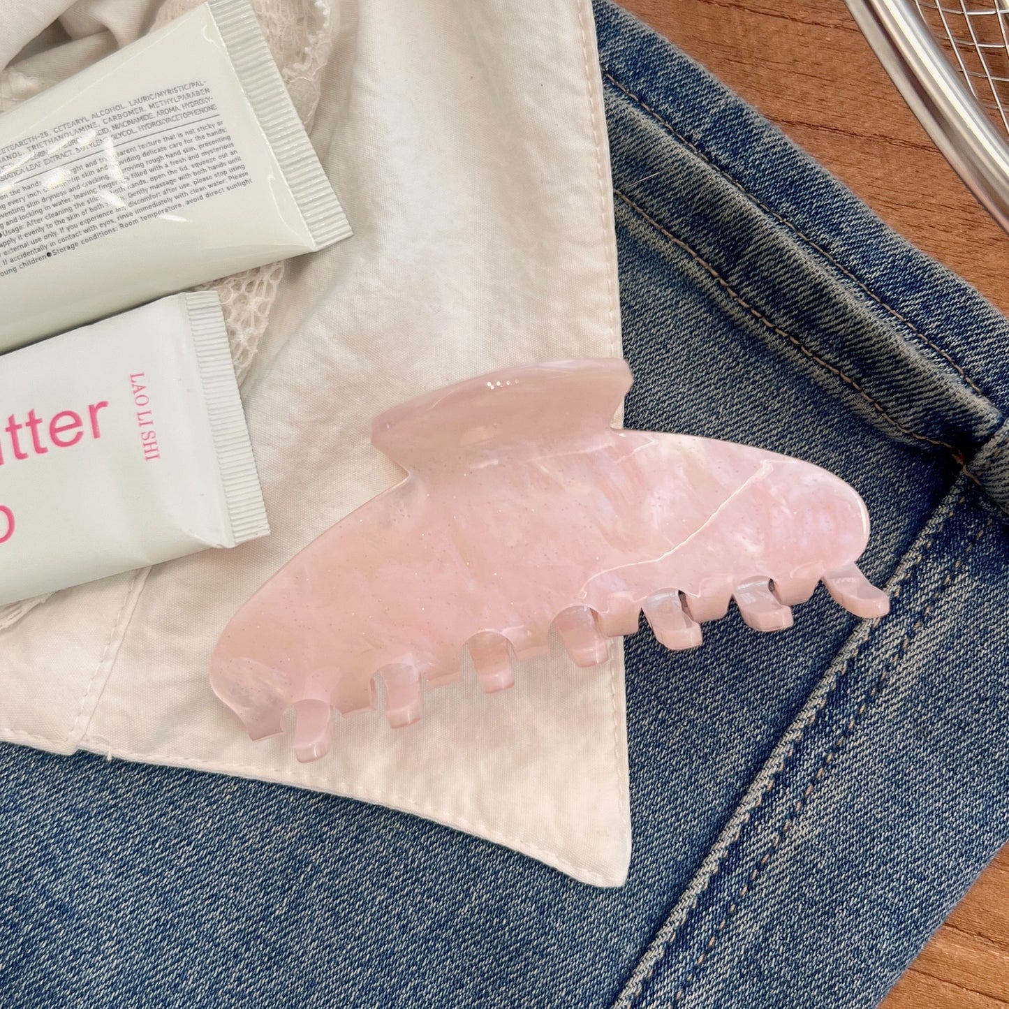 Pastel Marble Elegance Hair Claw Set (4pcs)