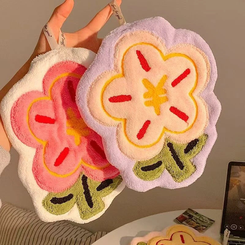 Rich Flower Hanging Hand Towel Set (4pcs)