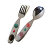 Gemstone Charm Stainless Steel Utensil Set (2pcs)