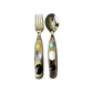 Gemstone Charm Stainless Steel Utensil Set (2pcs)