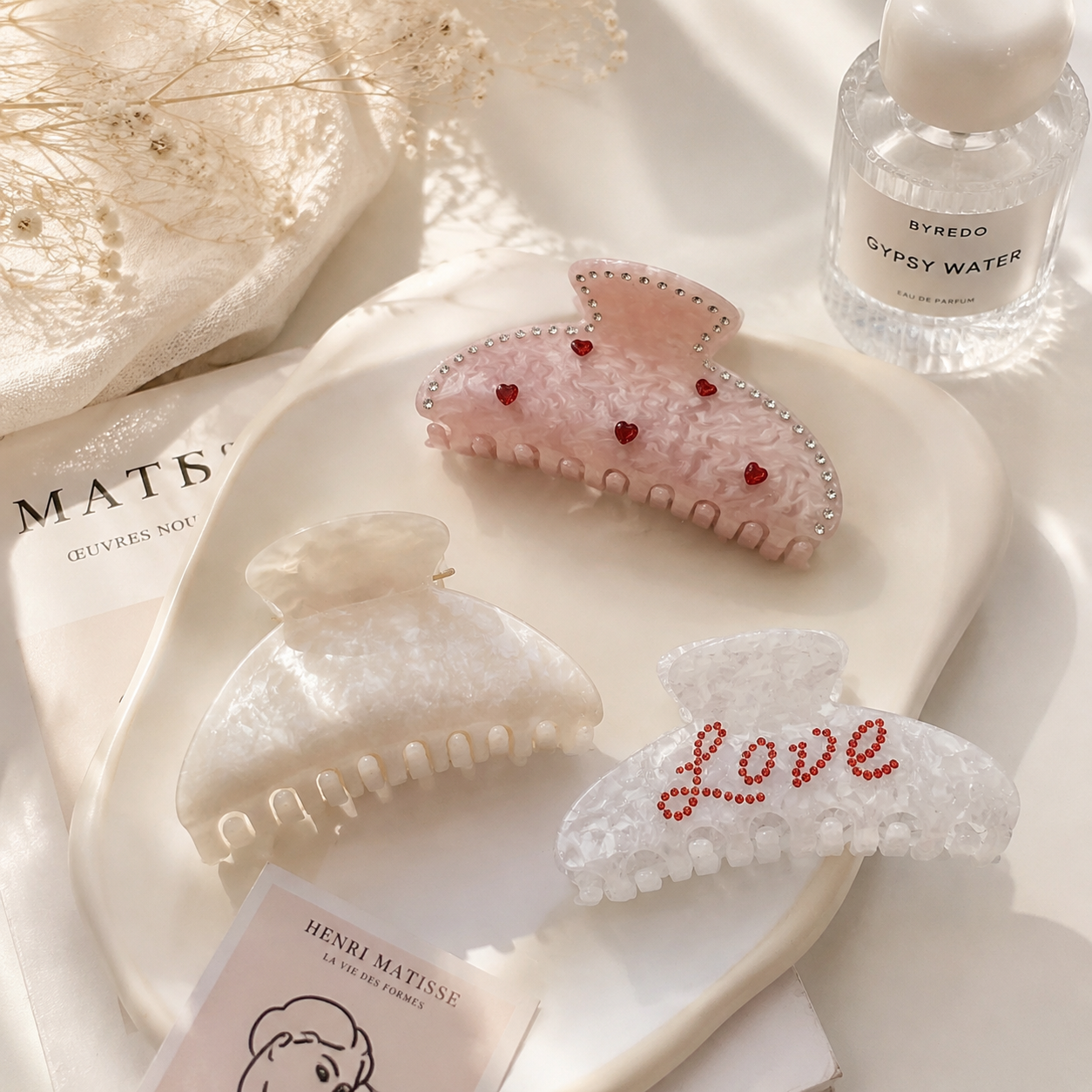 Product Name  Sweet Romance Mini Hair Claw Set (3pcs, 8.5cm)