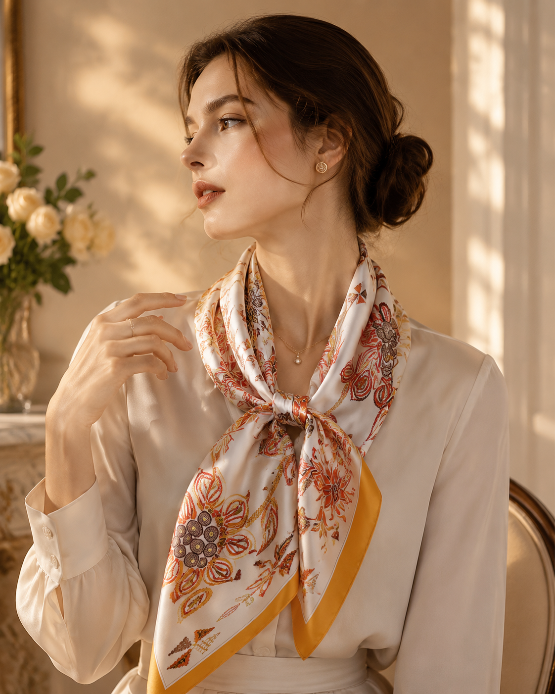 Celestial Garden Silk Scarf