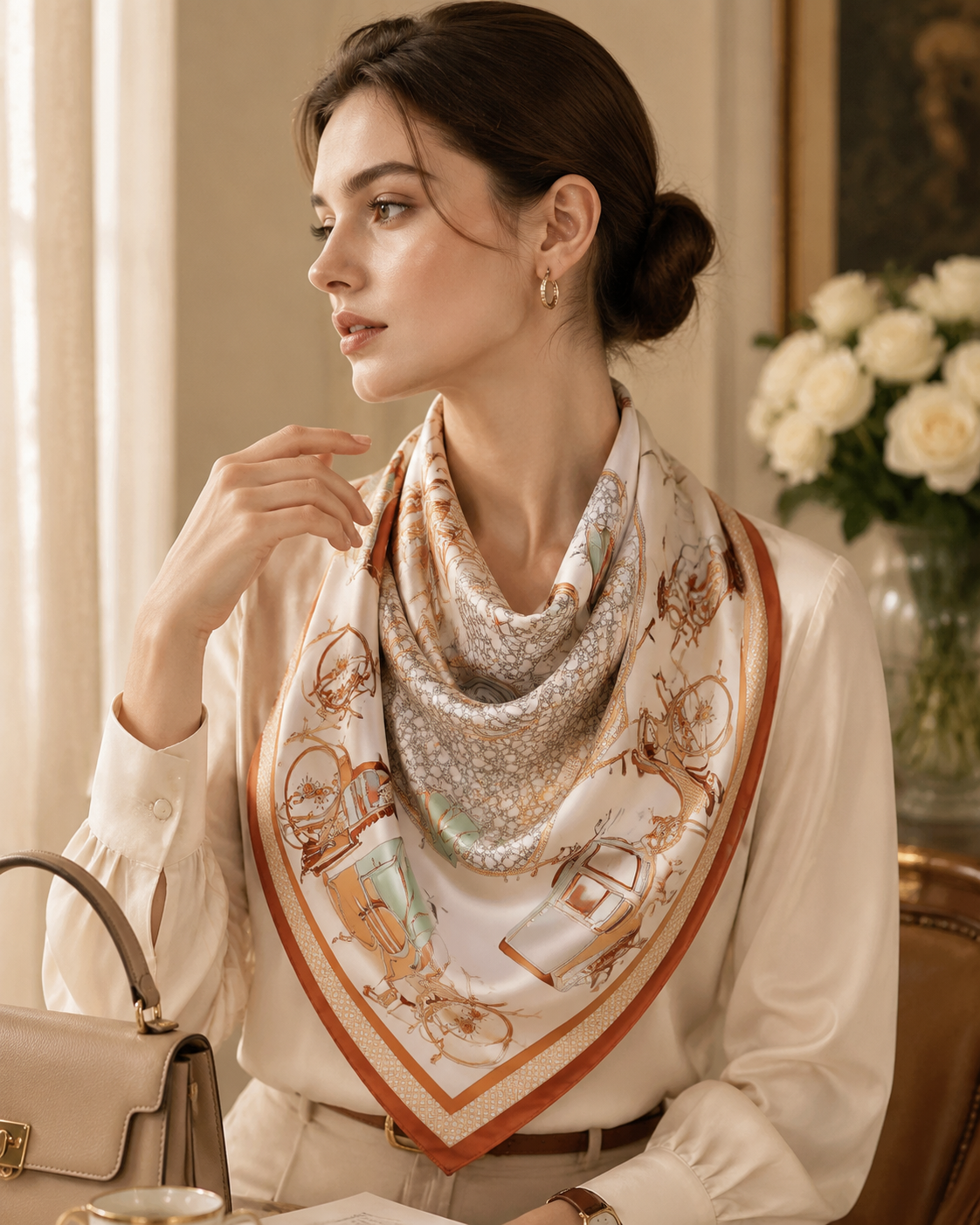 Celestial Garden Silk Scarf