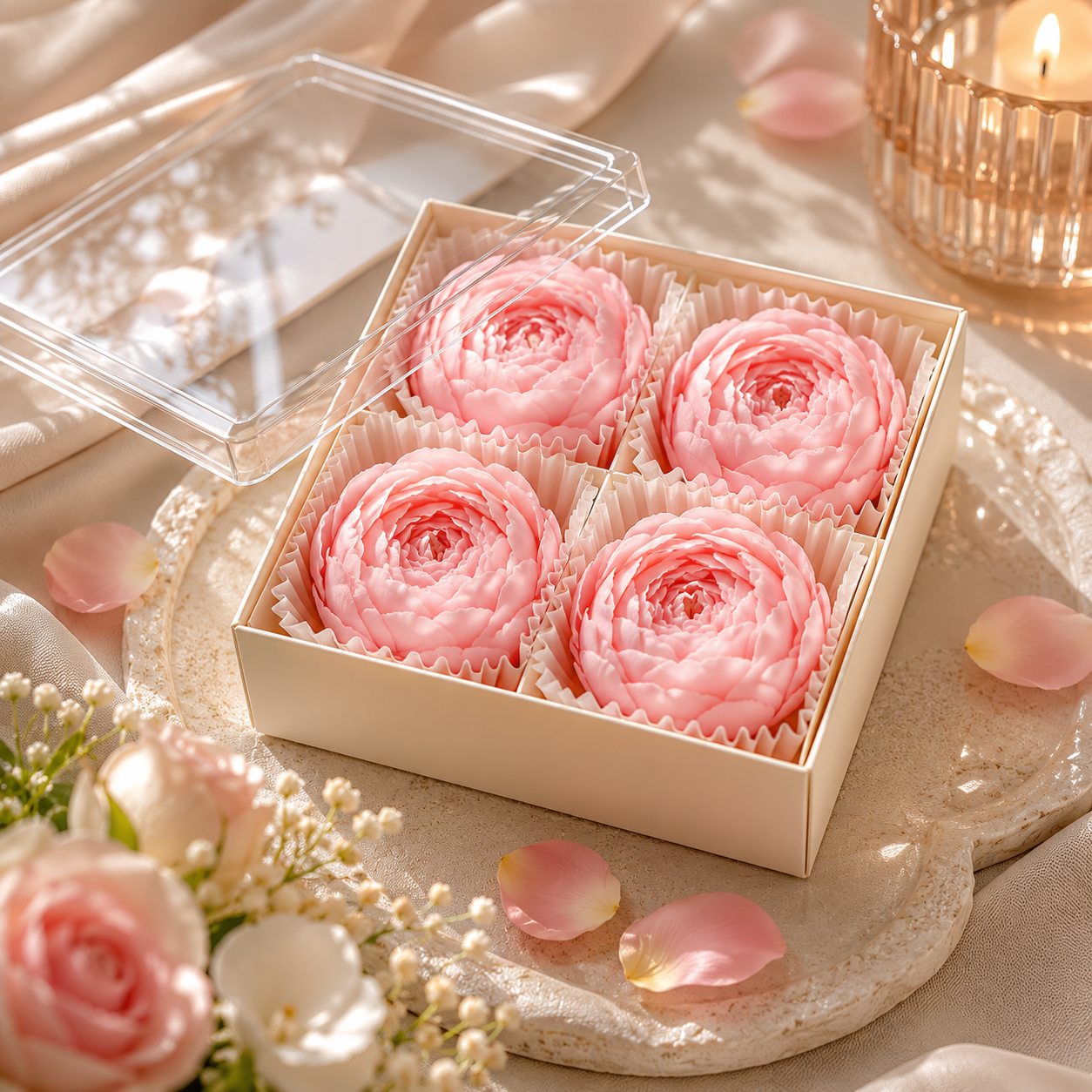 Blooming Rose Scented Candle Gift Set (5 Sets Together)