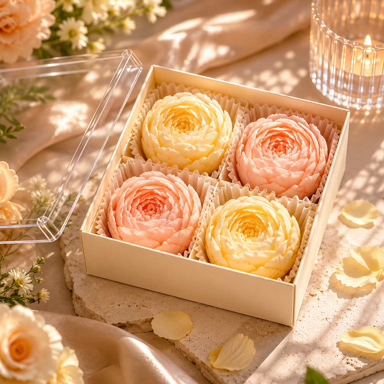 Blooming Rose Scented Candle Gift Set (5 Sets Together)
