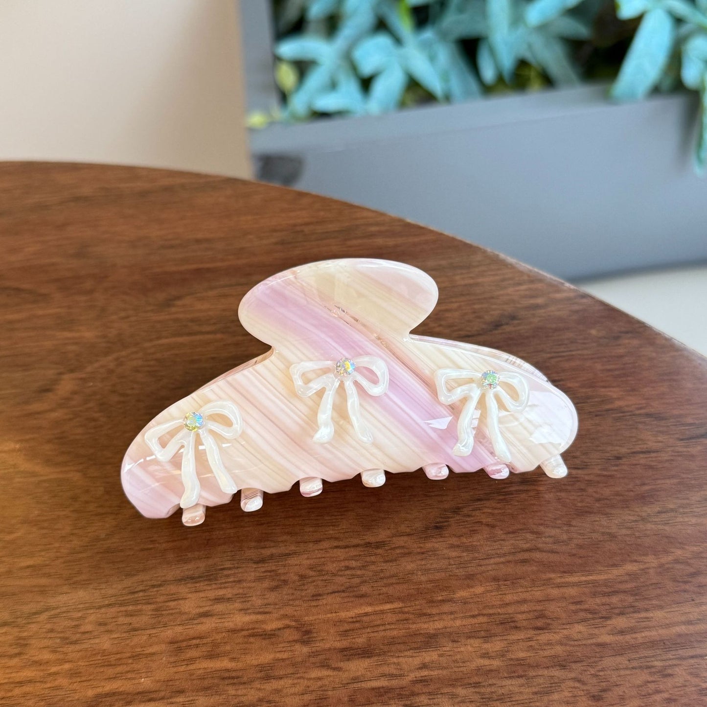 Pastel Ribbon Charm Hair Claw Set (4pcs)