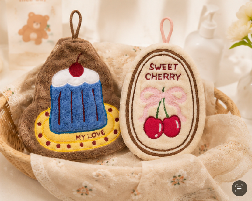 Cherry Cake Hanging Hand Towel Set
