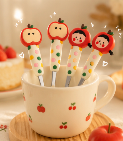 Apple Friends Kids Utensil Set (4pcs)